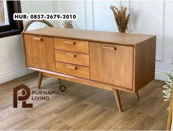 Buffet Minimalis Jati Kombinasi Laci