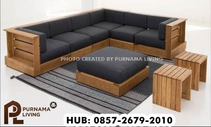 PURANAMA LIVING Kursi Tamu Sofa Sudut L Minimalis