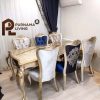 Set Meja Makan Mewah Kayu Jati Gold