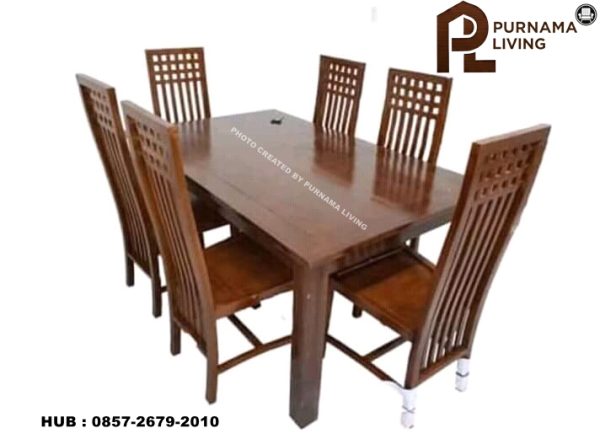 purnama living.com Kursi Makan Keluarga Set 6 Kursi