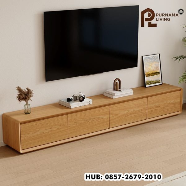 Meja TV Minimalis 4 Laci Natural