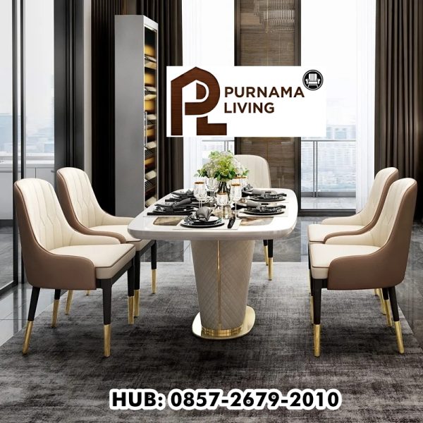 Set Meja Makan Mewah Marmer Modern Set Meja Makan Mewah Marmer Modern