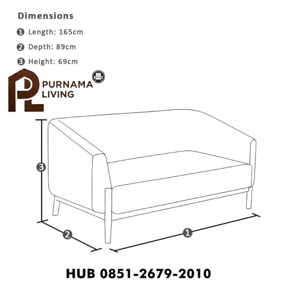 Sofa Santai 2 Dudukan Kain Mewah Fraser Indoor Sofa 2 Dudukan Kain Mewah Fraser