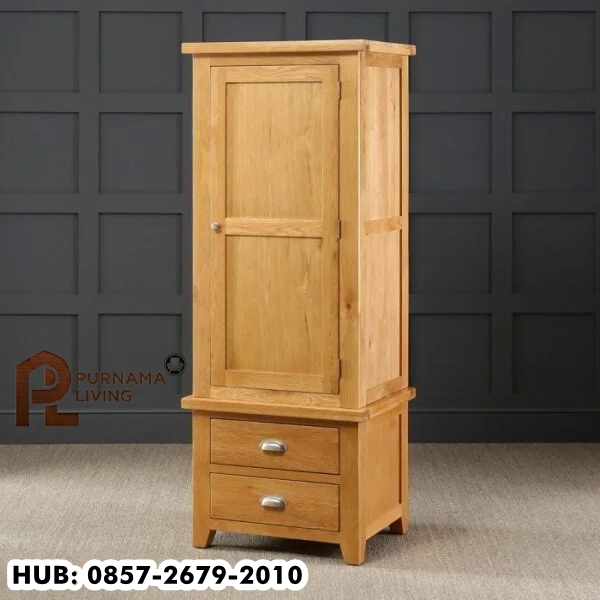 Lemari Baju Jati Minimalis 1 Pintu Cheshire
