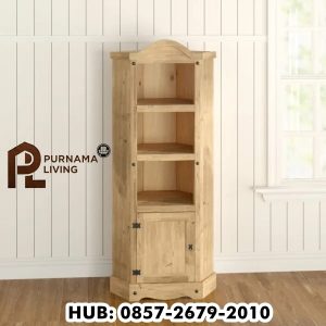 Lemari Hias Sudut Jati Cowley
