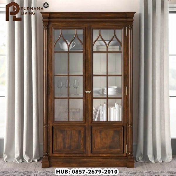 Lemari Pajangan Kayu Jati Modern