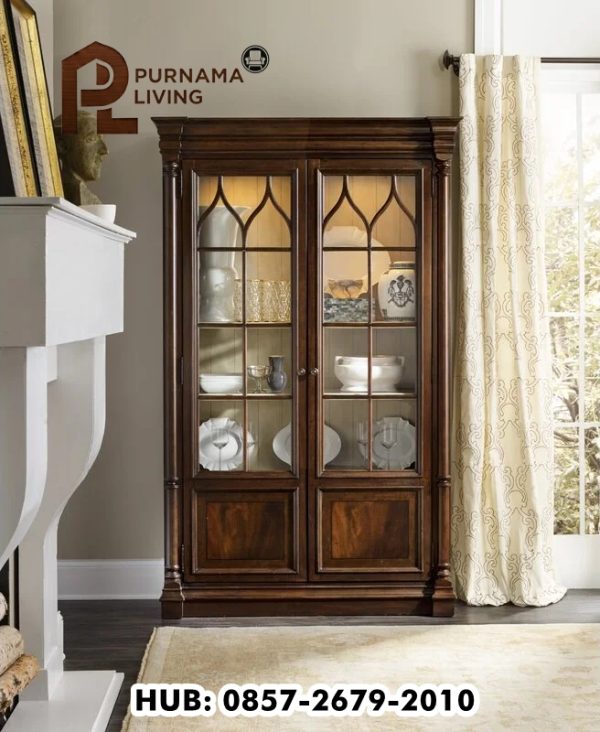 Lemari Pajangan Kayu Jati Modern