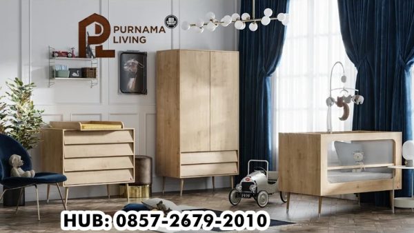 Lemari Pakaian Anak Kayu 2 Pintu