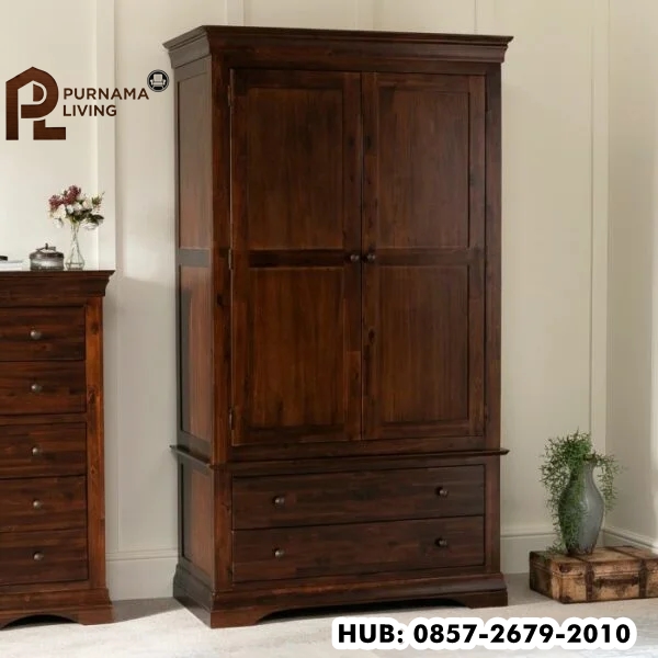 Lemari Pakaian 2 Pintu French Hardwood