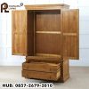Lemari Pakaian Jati 2 Pintu French Louis