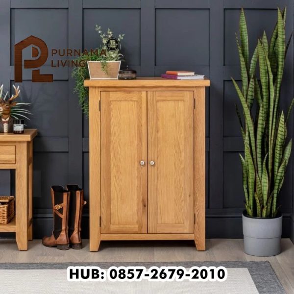 Lemari Sepatu Kayu Minimalis 2 Pintu