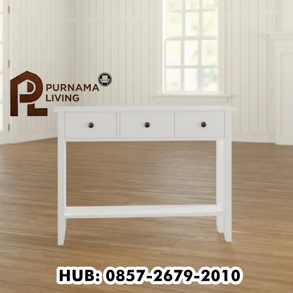 Meja Konsol Minimalis Duco Putih