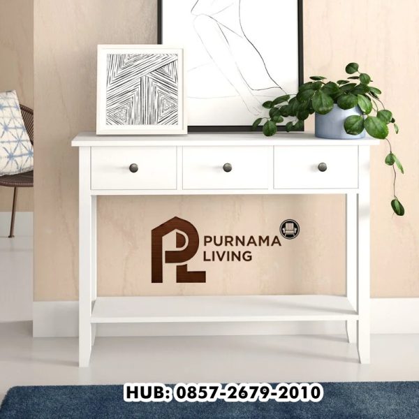 Meja Konsol Minimalis Duco Putih