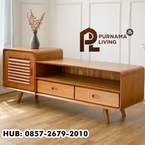 Meja TV Kayu Mid-Century Modern