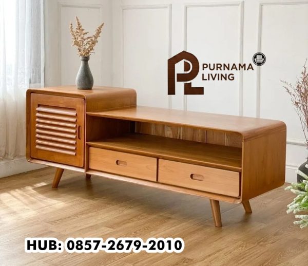 Meja TV Kayu Mid-Century Modern