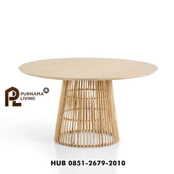 Set Meja Makan Bundar Tamborine 6 Kursi Ettalong
