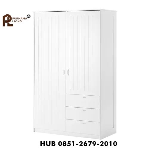 Lemari Pakaian 2 Pintu 3 Laci Minimalis