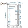 Lemari Pakaian 3 Pintu Warna Hitam