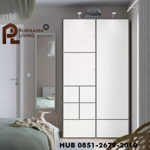 Lemari Pakaian Abu Silver Modern