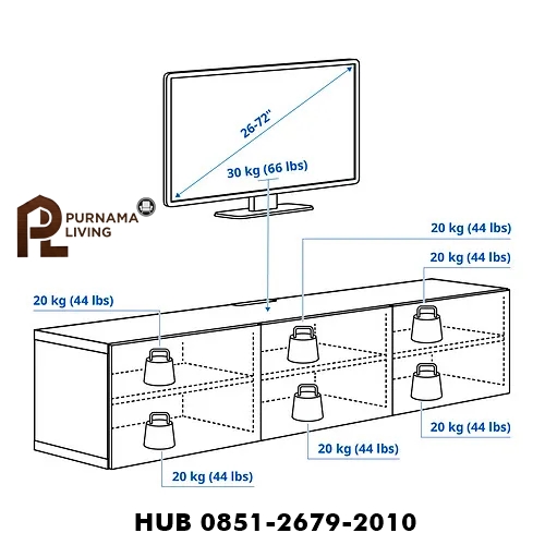 Meja TV Minimalis 3 Pintu