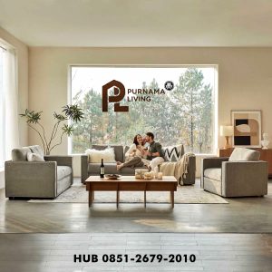 Amellia Set Sofa Tamu Minimalis Modern Kain Canvas