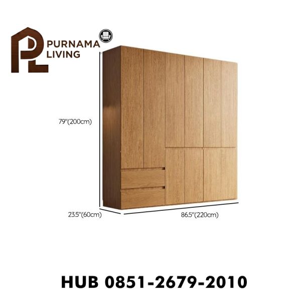 Lemari Pakaian Modern 6 Pintu