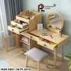 Meja Rias Kayu Jati Minimalis Dengan 4 Laci adalah pilihan sempurna bagi Anda yang mencari furnitur multifungsi dengan desain elegan. Dibuat dari kayu jati berkualitas tinggi, meja rias ini menampilkan keindahan alami dari serat kayu jati yang tahan lama dan awet. Desain minimalisnya cocok untuk berbagai gaya dekorasi kamar, baik modern maupun klasik. Dengan empat laci penyimpanan yang luas, Anda dapat menyimpan berbagai keperluan rias seperti kosmetik, perhiasan, atau aksesori lainnya, menjaga ruang tetap rapi dan terorganisir. Ukuran yang compact membuat meja ini pas untuk ruangan dengan berbagai ukuran, sementara tampilan yang ramping memberikan kesan luas pada kamar tidur Anda. Selain itu, permukaan meja yang halus dan kokoh memudahkan Anda untuk menata peralatan kecantikan atau dekorasi tambahan seperti cermin dan vas bunga. Meja Rias Minimalis Dengan 4 Laci