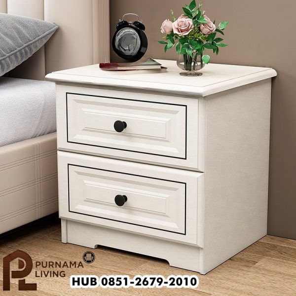 Nakas Duco Putih Minimalis Modern 2 Laci