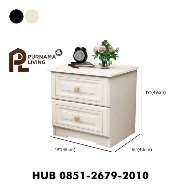 Nakas Duco Putih Minimalis Modern 2 Laci