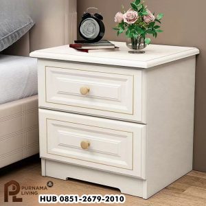 Nakas Duco Putih Minimalis Modern 2 Laci