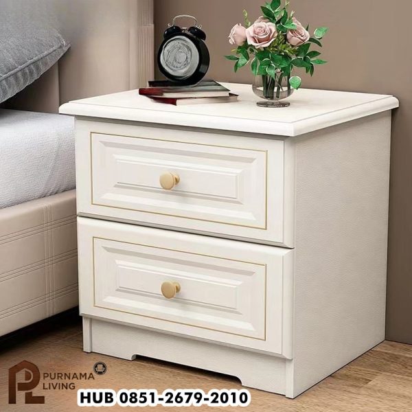 Nakas Duco Putih Minimalis Modern 2 Laci