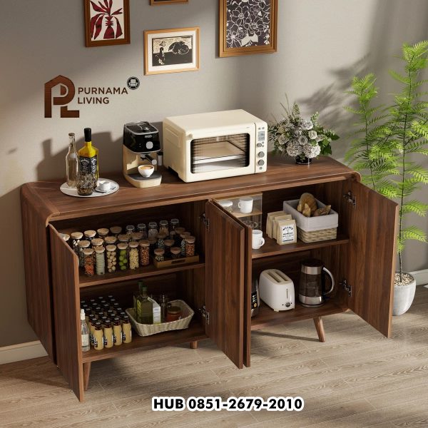 ROMI-Lemari-Kabinet-4-Pintu-Kaki-Retro-Kayu-Jati1 ROMI Lemari Kabinet 4 Pintu Retro Modern