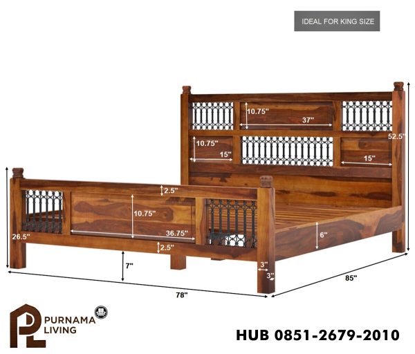 0400656_san-francisco-rustic-solid-wood-and-iron-platform-bed-frame Difan Platform Bergaya Pedesaan San Francisco