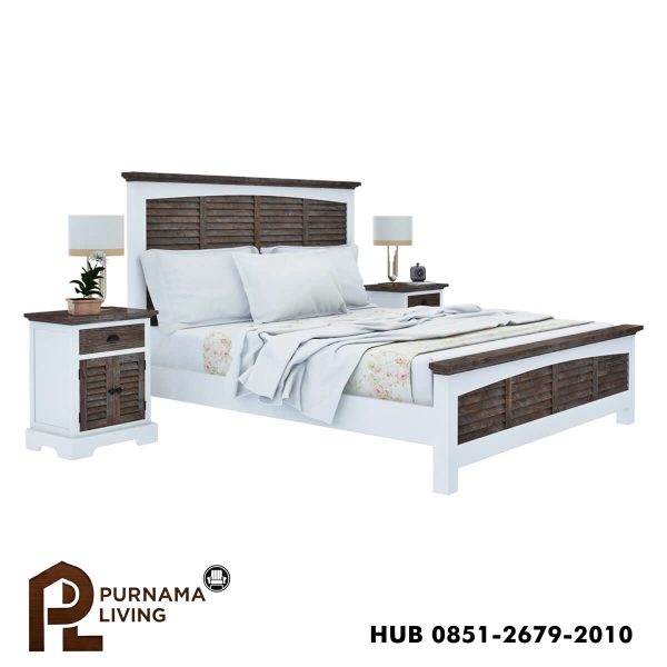 0401879_danville-teak-and-mahogany-wood-platform-bed-frame-with-headboard Difan Model Danville dari Kayu Jati