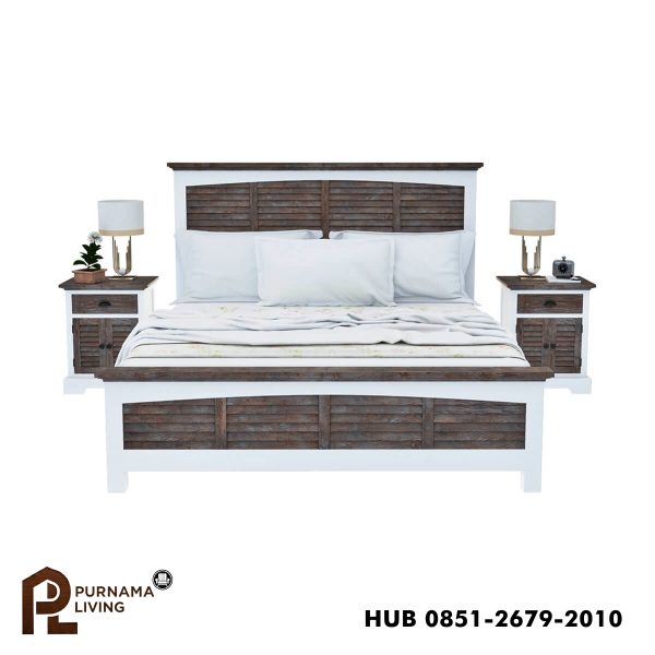 0401880_danville-teak-and-mahogany-wood-platform-bed-frame-with-headboard Difan Model Danville dari Kayu Jati