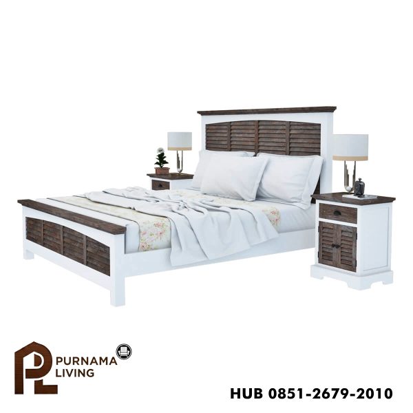 0401881_danville-teak-and-mahogany-wood-platform-bed-frame-with-headboard Difan Model Danville dari Kayu Jati