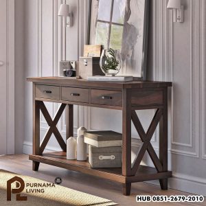 Meja Konsol Kayu Gelap Model Antwerp