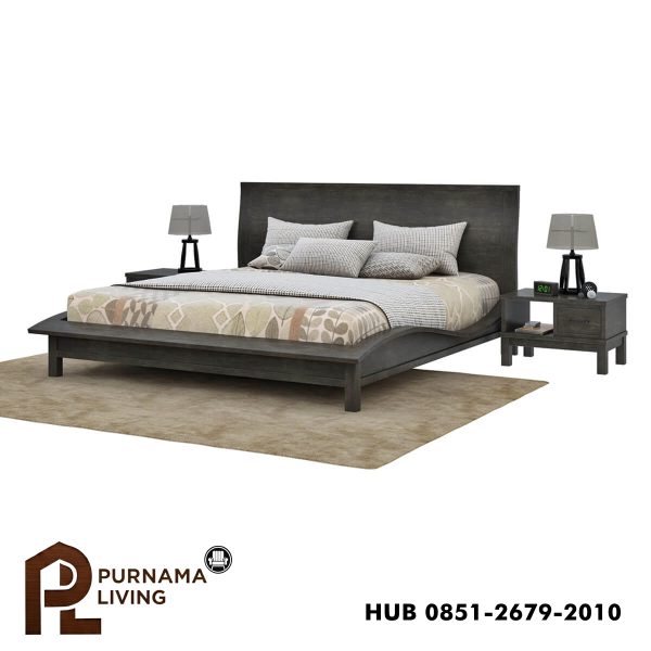0402657_el-dorado-mahogany-wood-gray-platform-bed-with-curved-silhouette Difan Model El Dorado dengan Siluet Melengkung