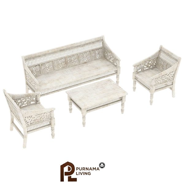Set Sofa 4 Bagian Ukiran Klasik Gaya Maroko Pennsylvania