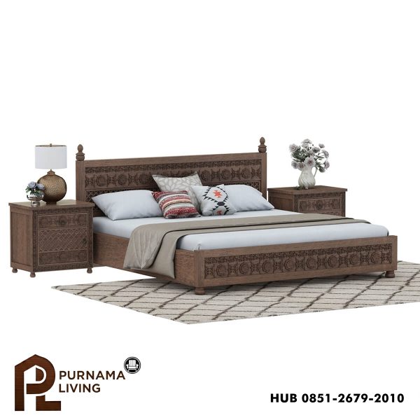 0405703_newari-rustic-solid-wood-traditional-hand-carved-platform-bed Difan Platform Gaya Tradisional Model Newari