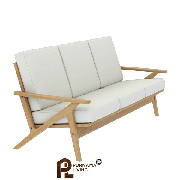 Sofa 3 Dudukan Gaya Mid-Century Modern Gaya Palermo