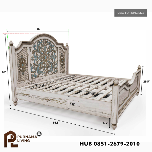 0408248_colmar-coastal-floral-hand-carved-arch-headboard-solid-wood-platform-bed Difan Gaya Ukiran Tangan Motif Bunga Pesisir Colmar