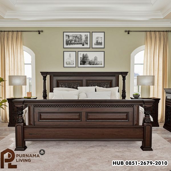 Set Kamar Tidur Tradisional 4 Bagian Model Lindenhurst
