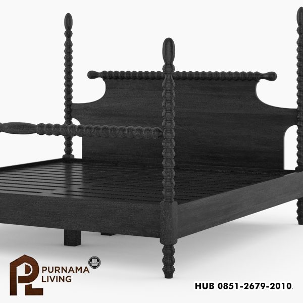 0410436_moncton-black-solid-wood-platform-handcrafted-4-poster-bed Difan Platform Hitam Model Moncton
