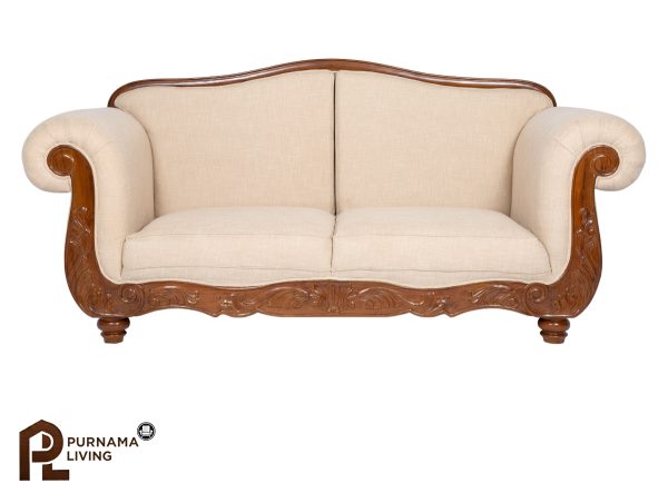 Sofa 3 Dudukan Berlapis Kain Gaya Victoria Denali