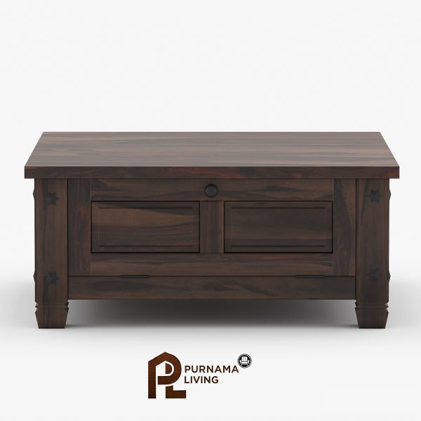 Meja Kopi Rustic Persegi 4 Pintu Modern