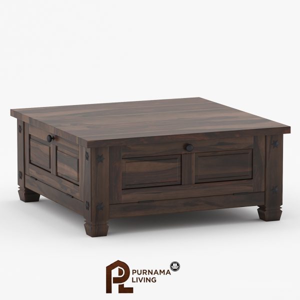 Meja Kopi Rustic Persegi 4 Pintu Modern