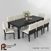 Set Meja Makan Parsons Modern Hawkins 8 Kursi