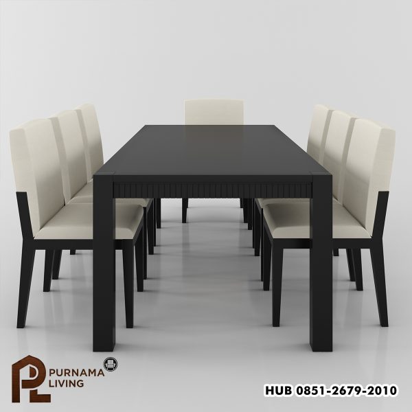 Set Meja Makan Parsons Modern Hawkins 8 Kursi