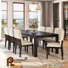 Set Meja Makan Parsons Modern Hawkins 8 Kursi